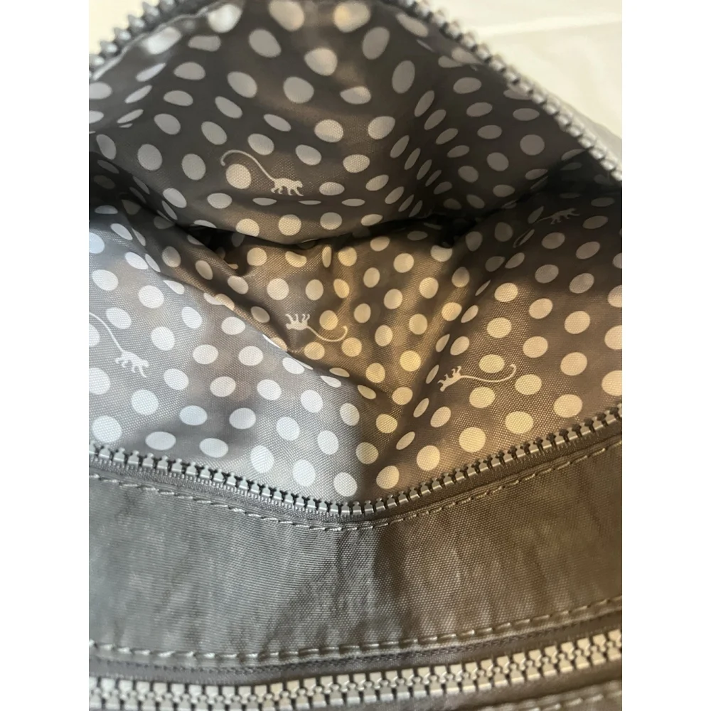 Kipling Alvar Gray Nylon Crossbody Bag Adjustable Strap Zip Pockets